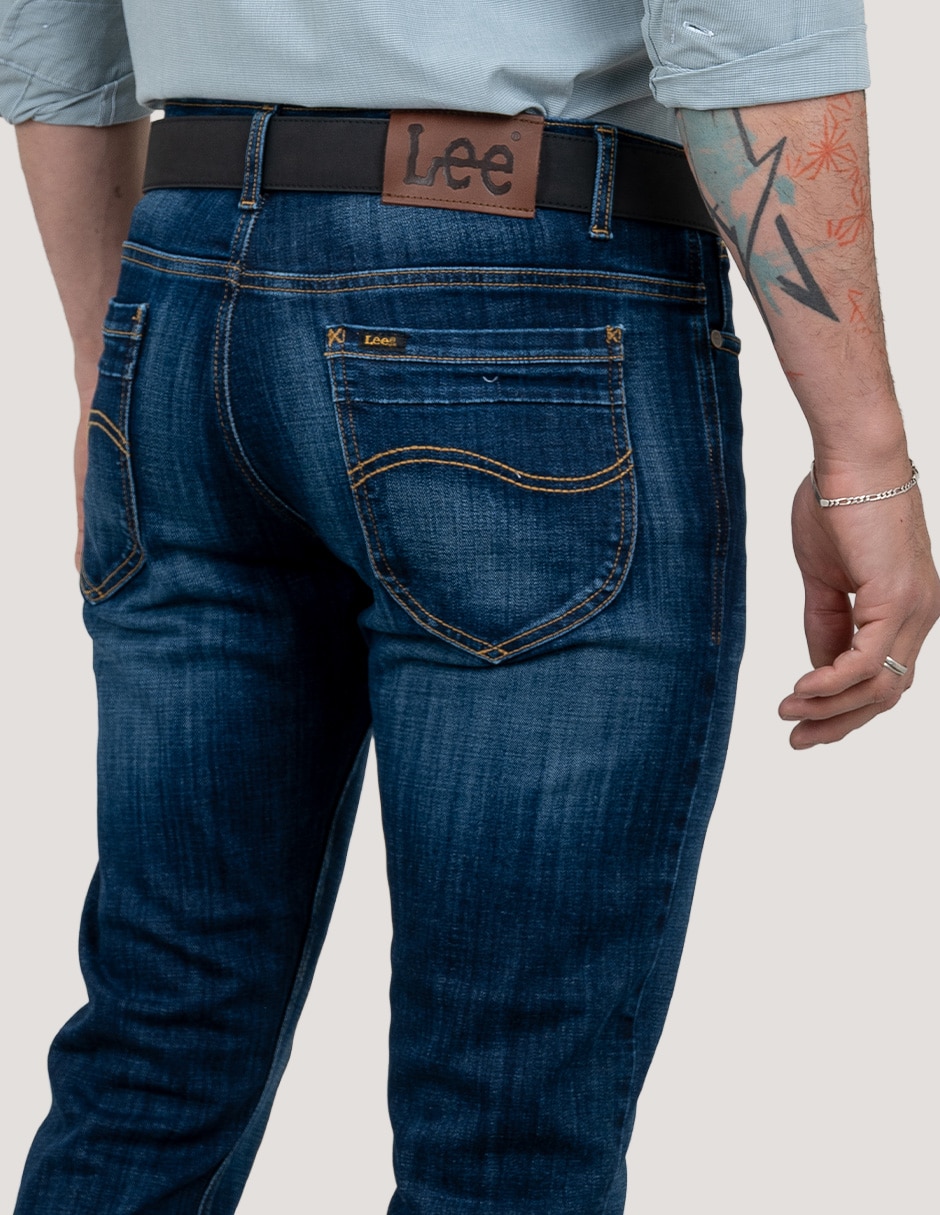 Jeans slim lavado whisker para hombre 5