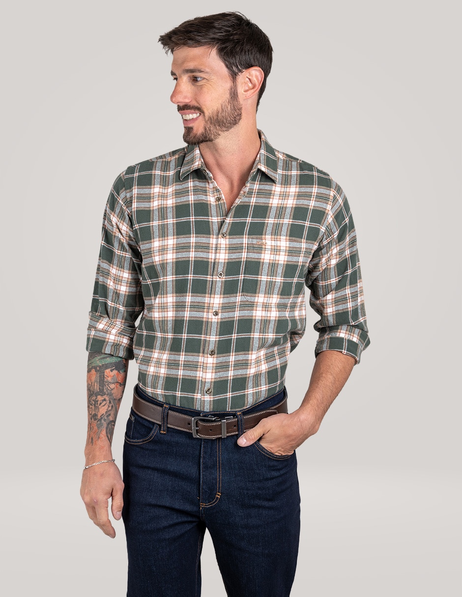 Camisa casual de algodón manga larga para hombre 2