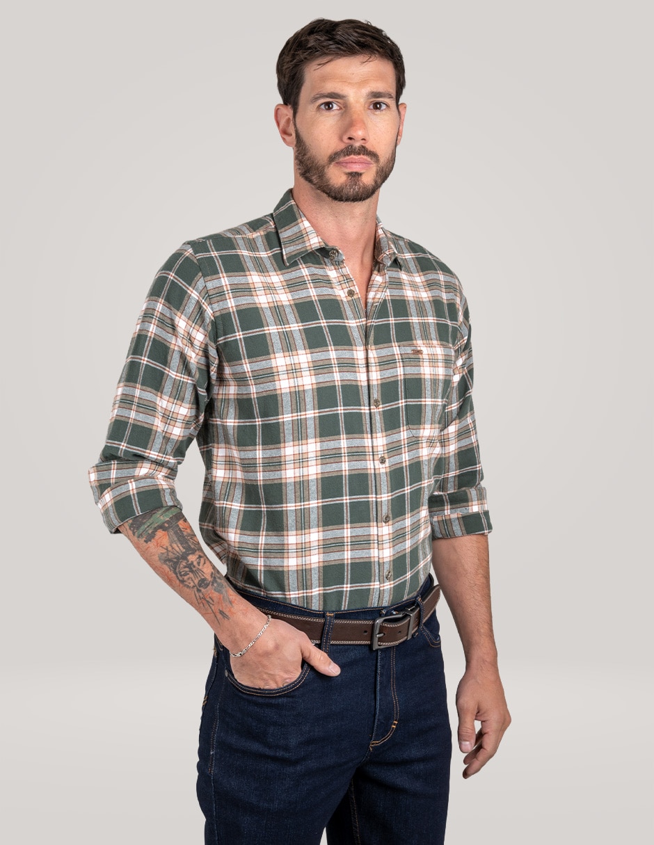 Camisa casual de algodón manga larga para hombre 3
