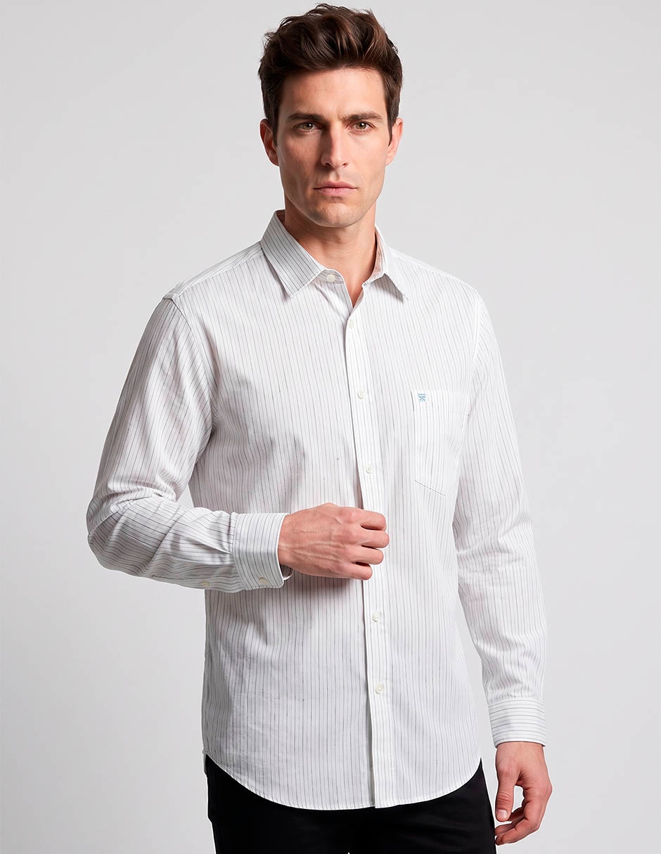 Camisa casual manga larga para hombre