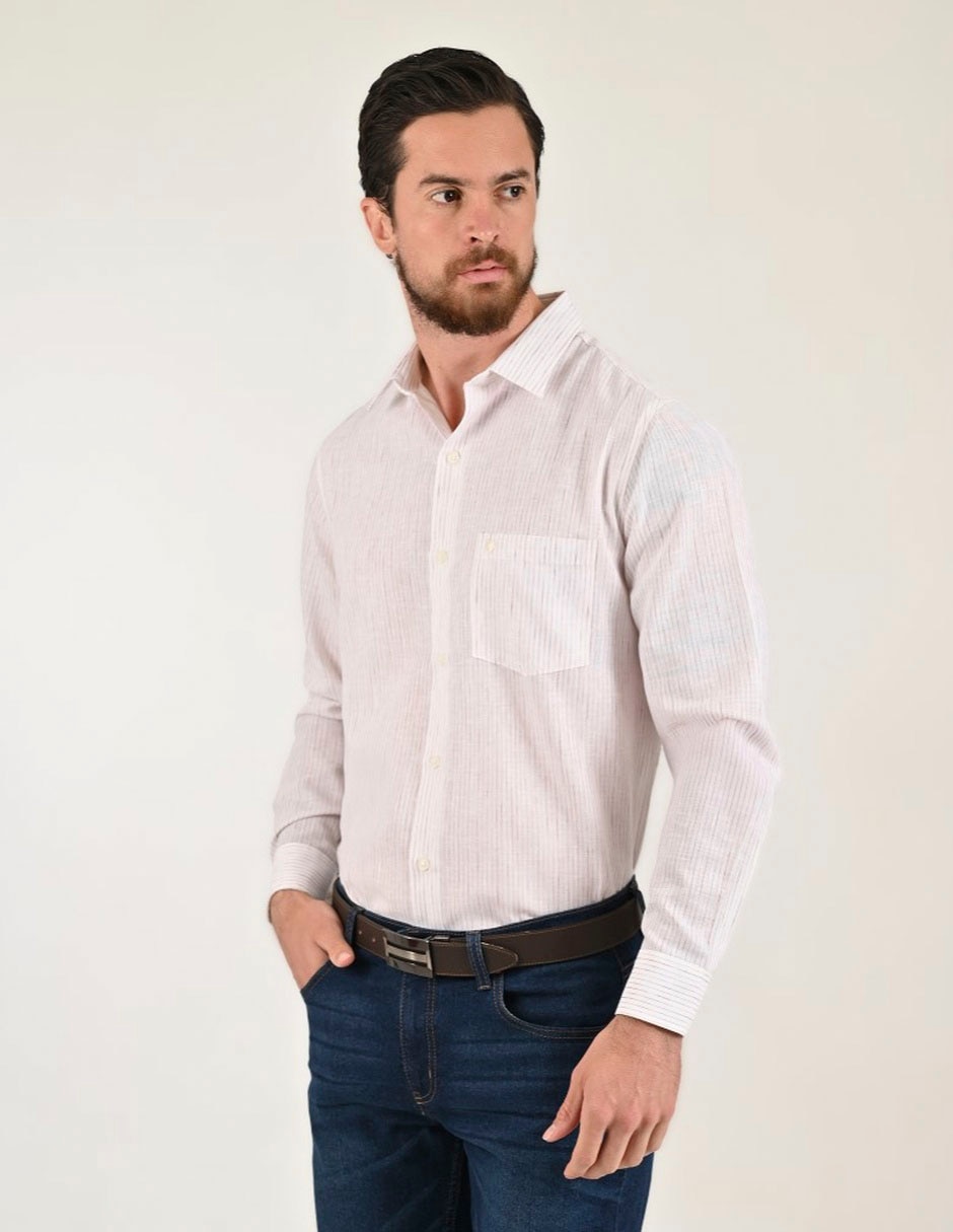 Camisa casual manga larga para hombre 3
