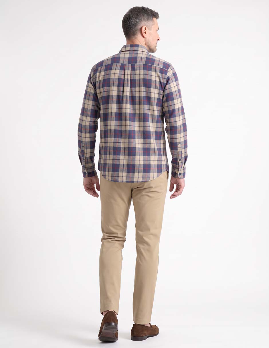 Camisa casual de algodón manga larga para hombre