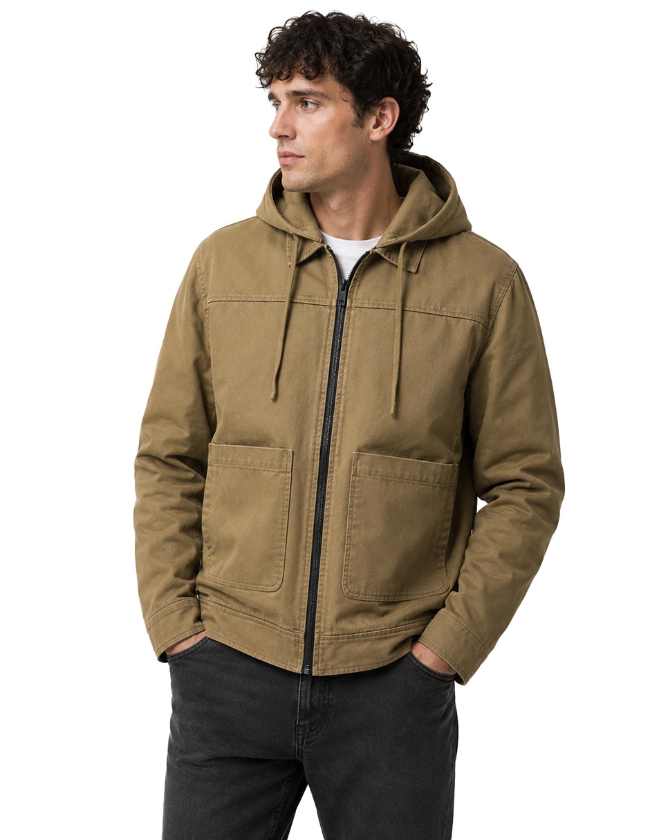 Chamarra casual impermeable con bolsillos para hombre