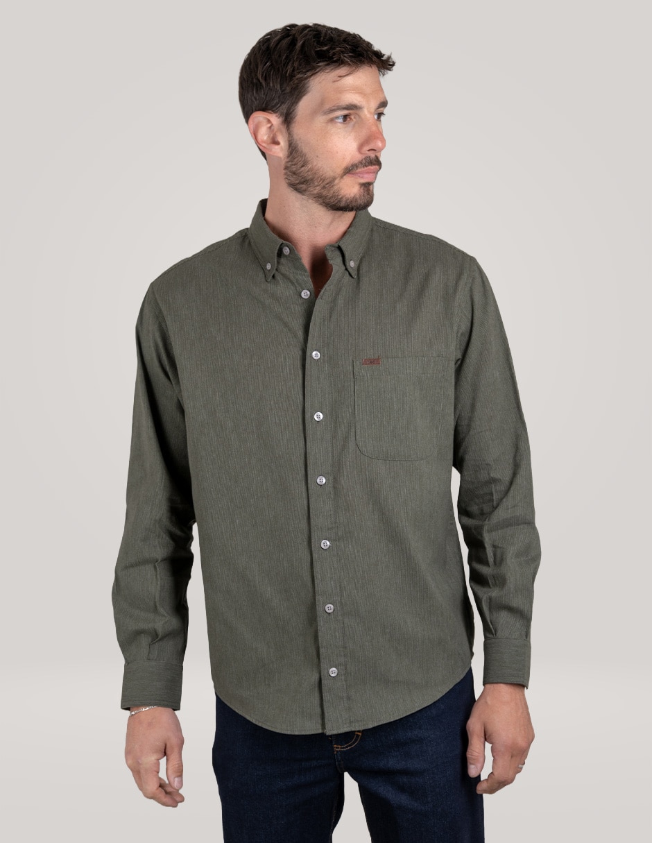 Camisa casual de algodón manga larga para hombre 4