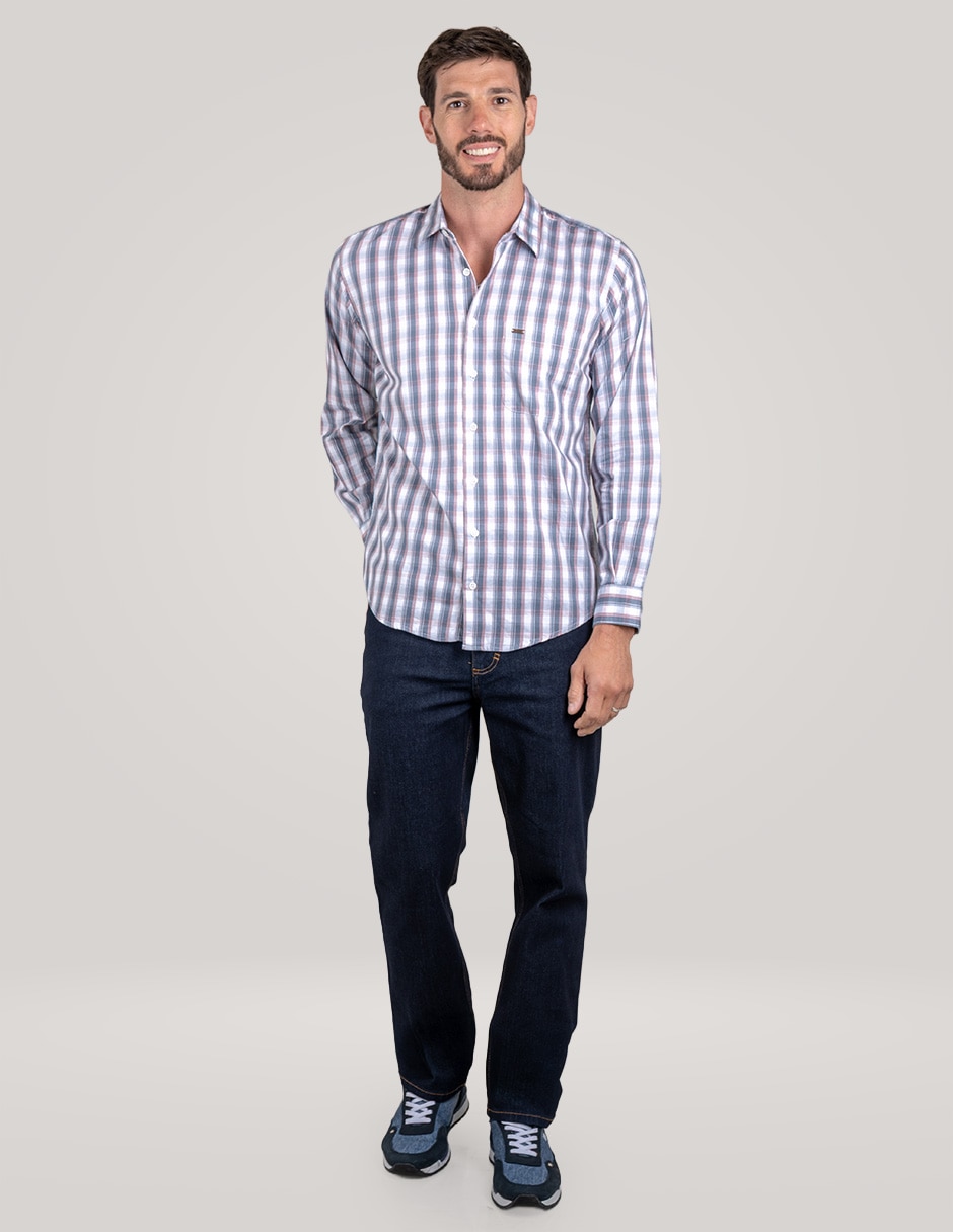 Camisa casual de algodón manga larga para hombre 1