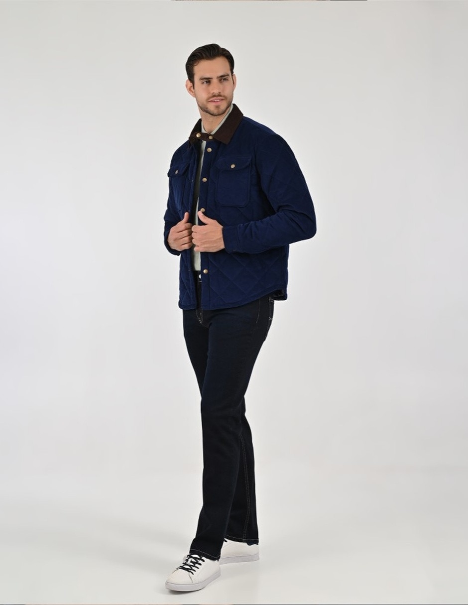 Chamarra casualde pana con bolsillos para hombre 2