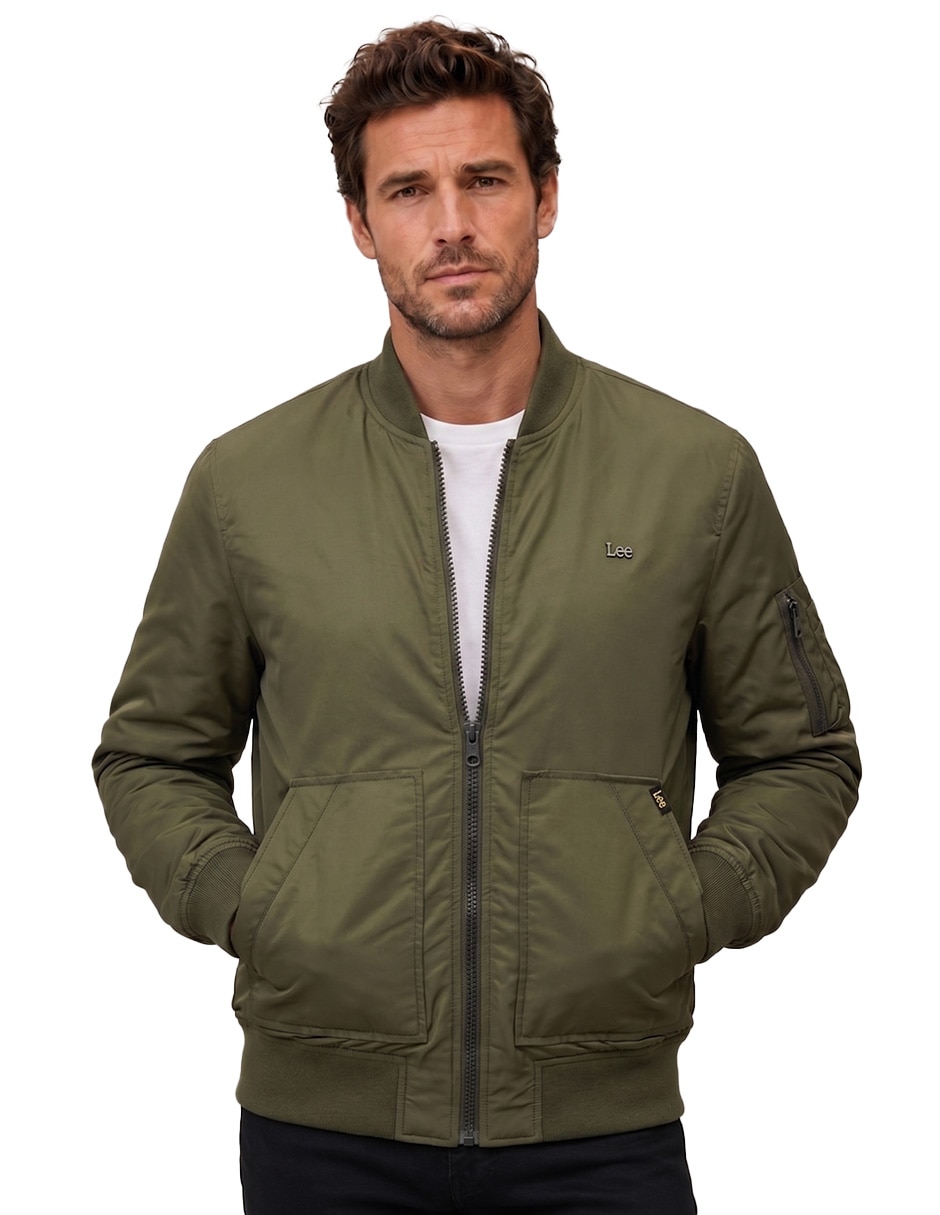 Chamarra bomber con bolsillos para hombre 1