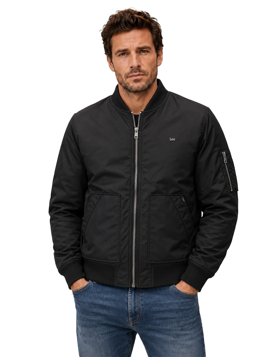 Chamarra bomber con bolsillos para hombre Chamarra bomber con bolsillos para hombre