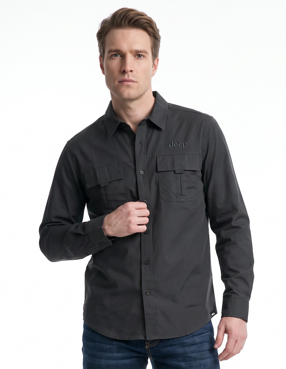 Camisa casual manga larga para hombre