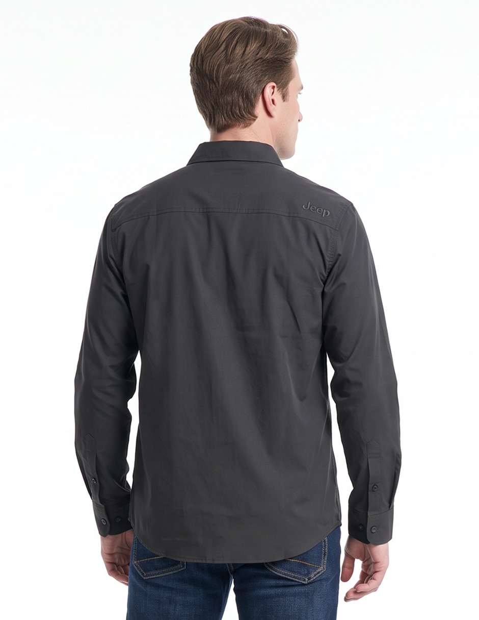Camisa casual manga larga para hombre 4