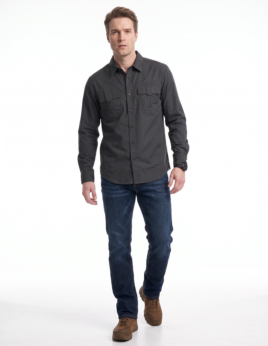 Camisa casual manga larga para hombre 3