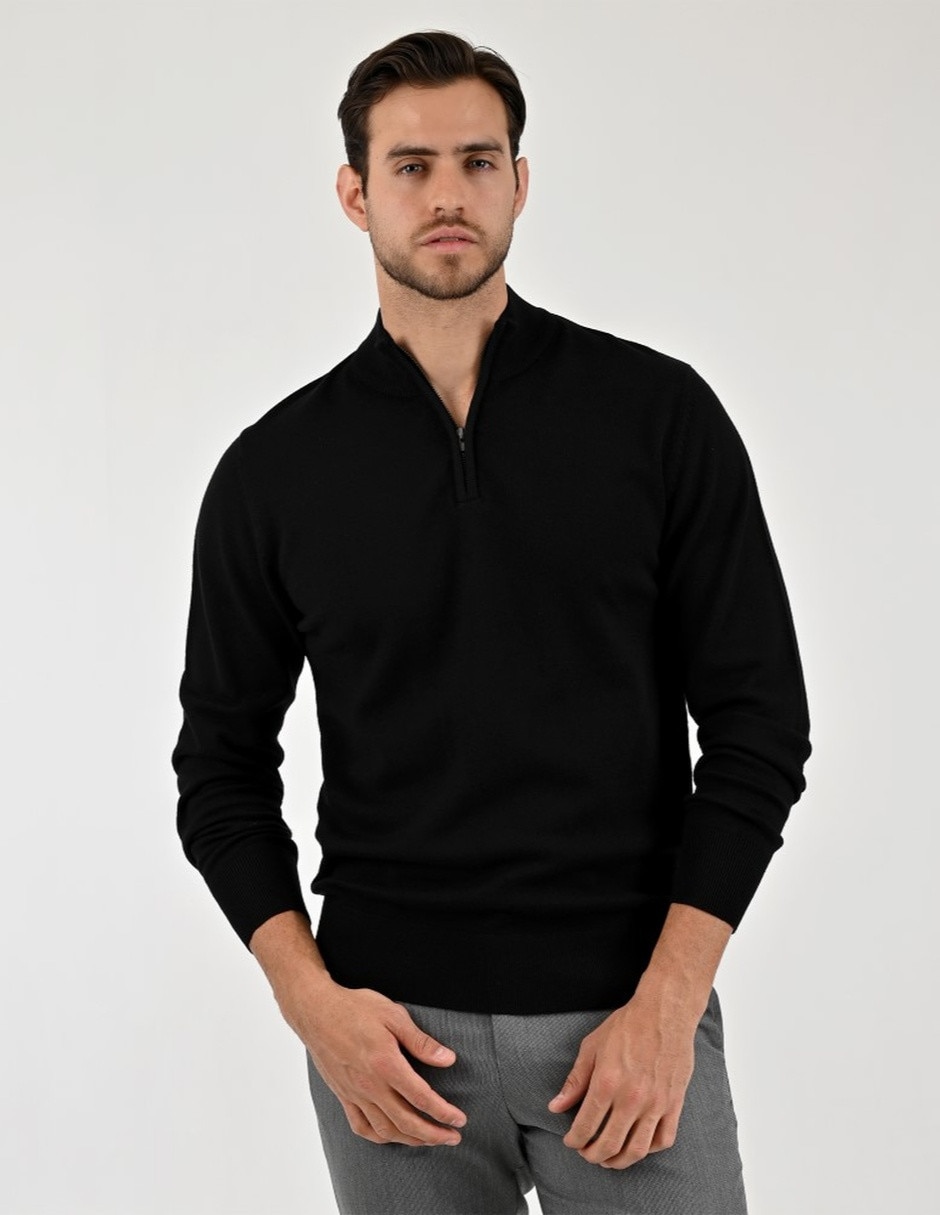 Suéter cuello con cierre para hombre 1
