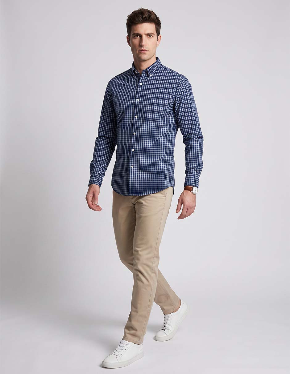 Camisa casual manga larga para hombre 3