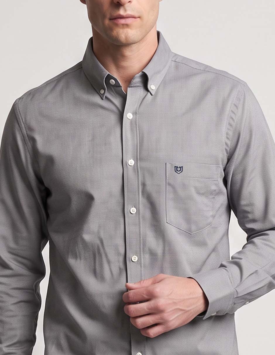 Camisa casual de algodón manga larga para hombre