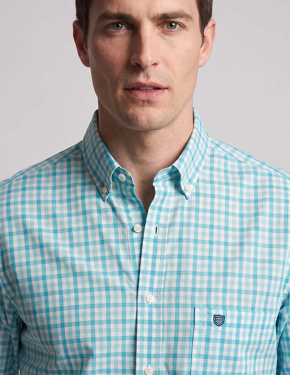Camisa casual de algodón manga larga para hombre