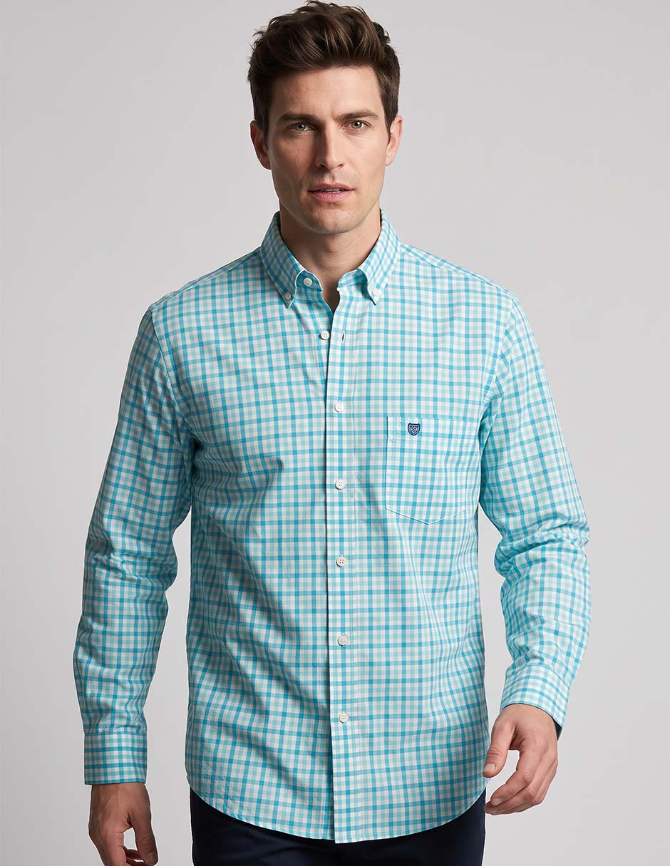 Camisa casual de algodón manga larga para hombre Camisa casual de algodón manga larga para hombre