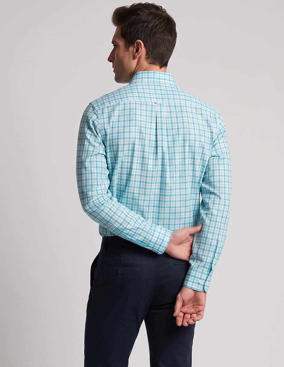 Camisa casual de algodón manga larga para hombre