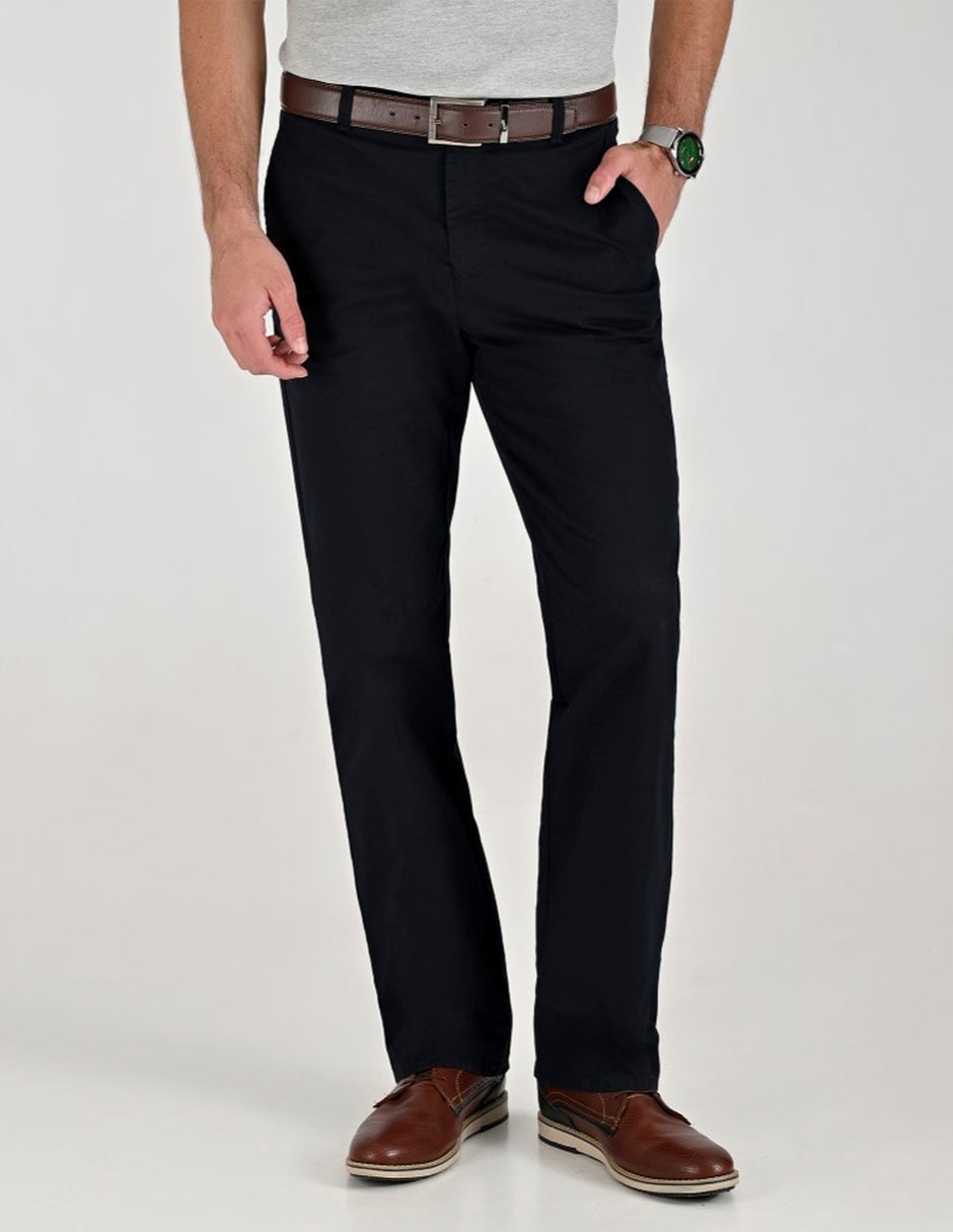 Pantalón casual slim de gabardina para hombre 1