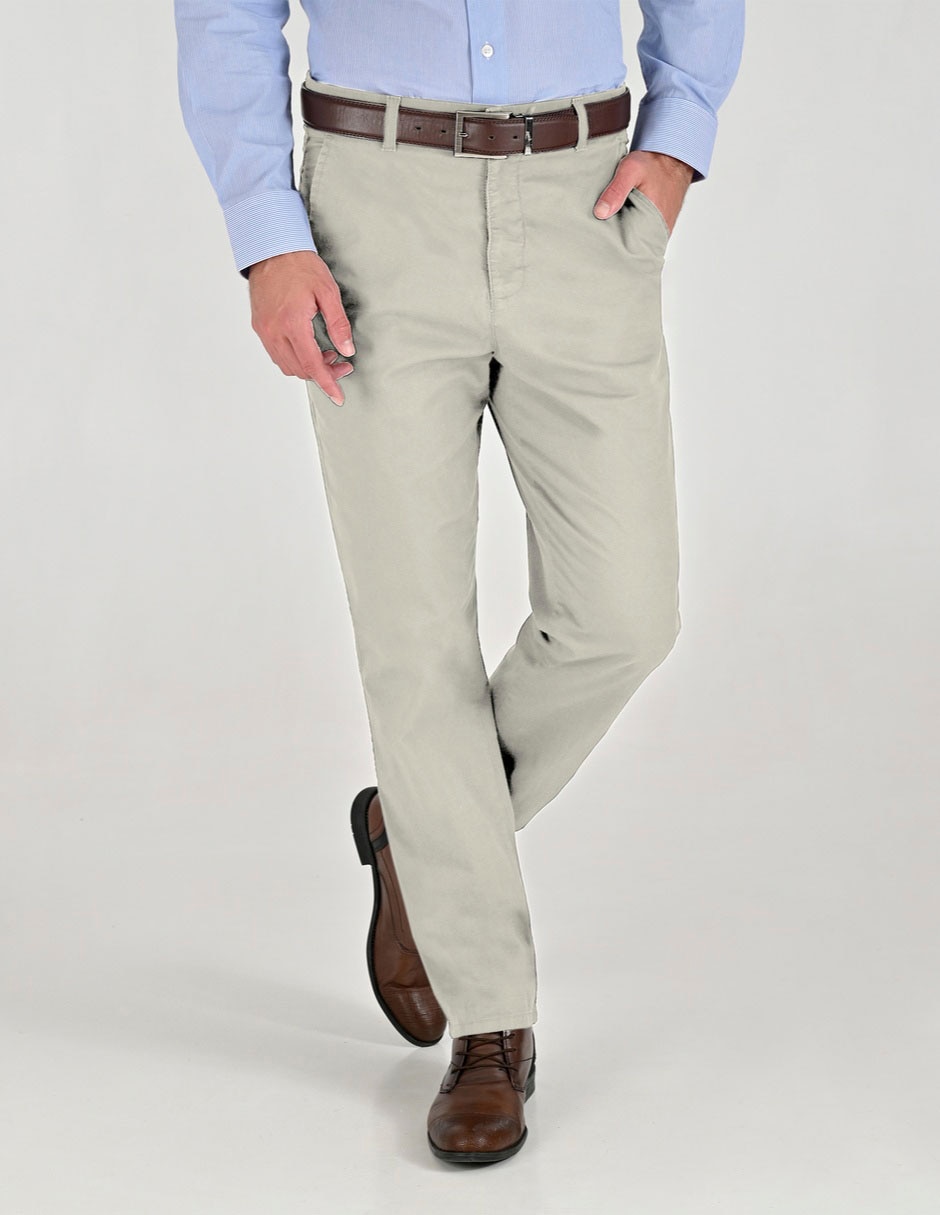 Pantalón casual slim de gabardina para hombre Pantalón casual slim de gabardina para hombre