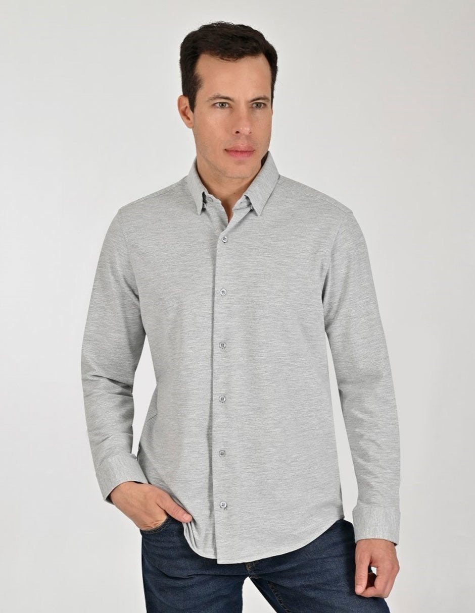 Camisa casual de algodón manga larga para hombre Camisa casual de algodón manga larga para hombre