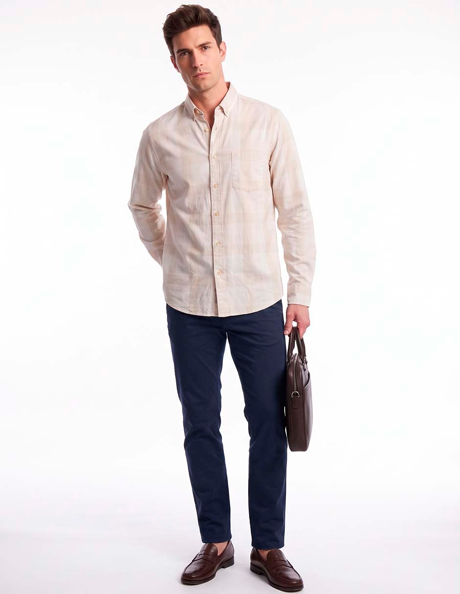 Camisa casual de algodón manga larga para hombre 3