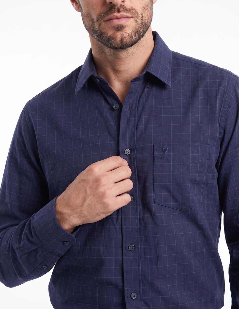Camisa casual de algodón manga larga para hombre 4